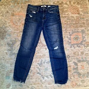 Eunina Dark Blue Distressed Skinny Jeans